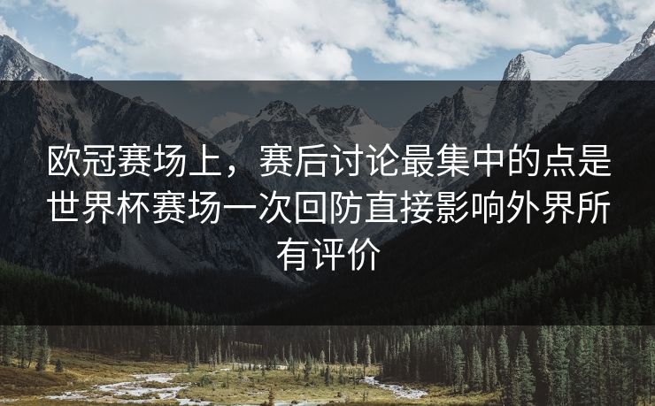 欧冠赛场上，赛后讨论最集中的点是世界杯赛场一次回防直接影响外界所有评价